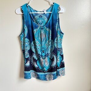 Chicos Blue Paisley Sleeveless blouses